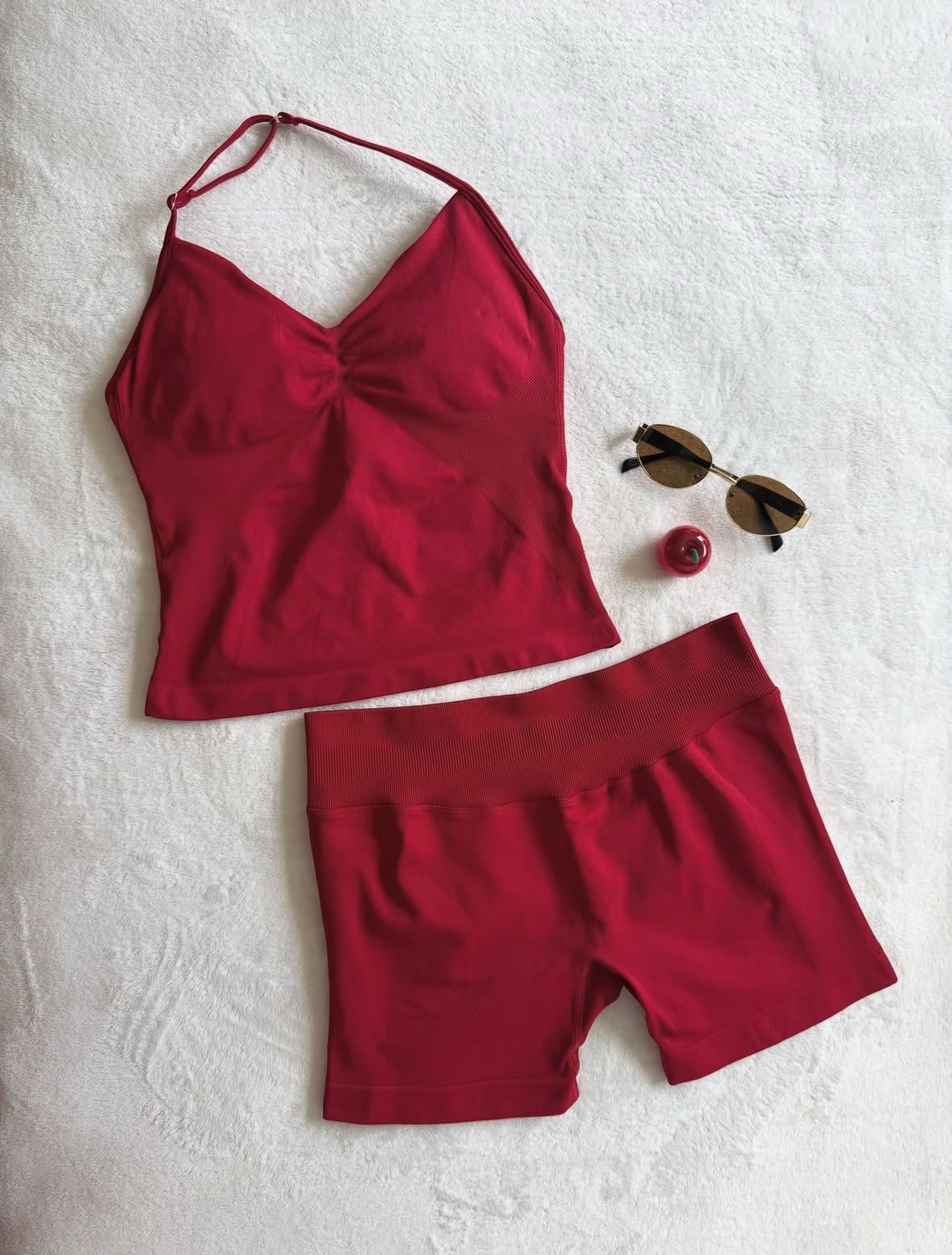 Top y short Anna en rojo